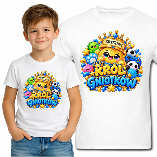 Koszulka KRÓL GNIOTKÓW GNIOTEK squishy personalizowana Z NAPISEM imieniem MG71